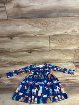 Long Sleeve Christmas Dress Blue sz 2T