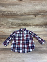 Janie & Jack Plaid Poplin Button-Down Shirt Red/Navy sz 6-12m