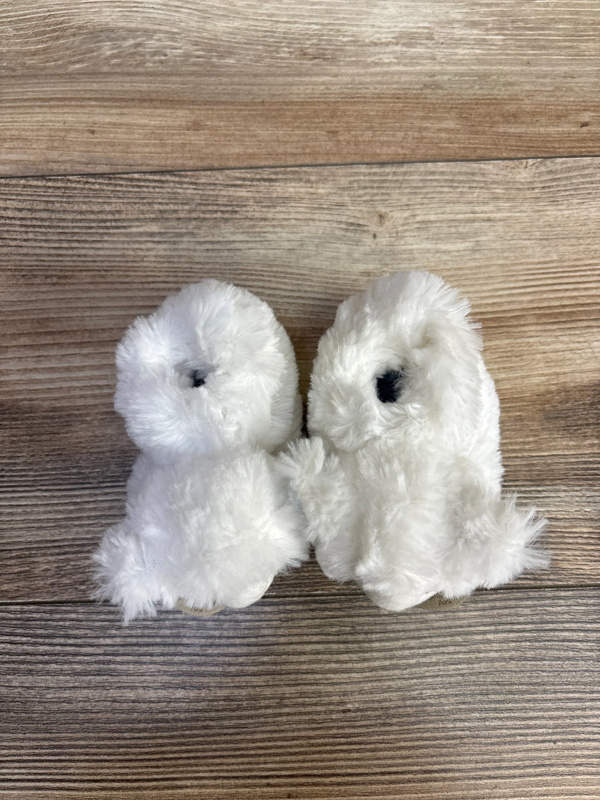 Doudou et Compagnie Plush Rattle Baby Slippers White Sz 0-6m