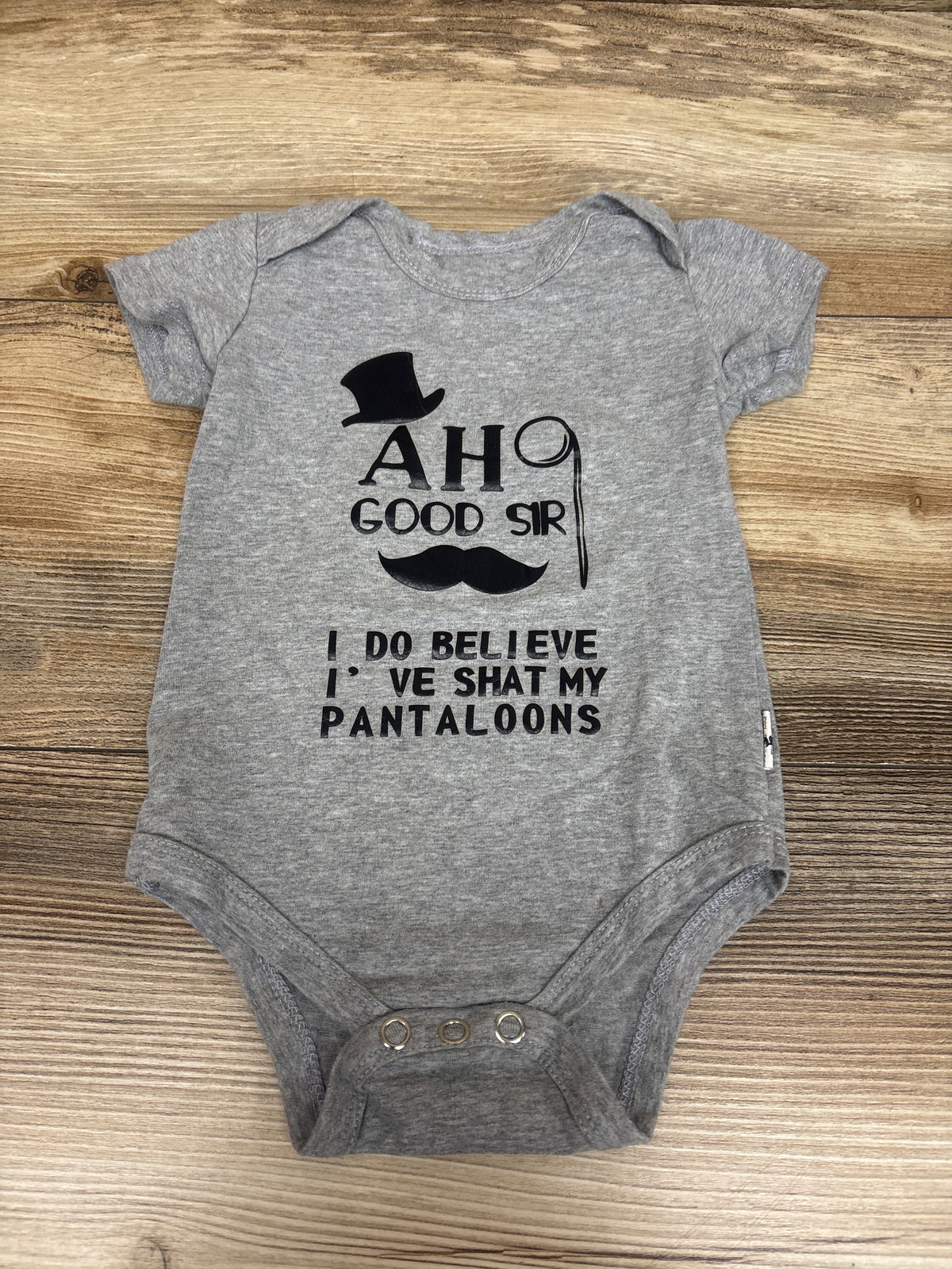 'I Do Believe I've Shat my Pantaloons' Bodysuit Grey sz 3m