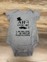 'I Do Believe I've Shat my Pantaloons' Bodysuit Grey sz 3m