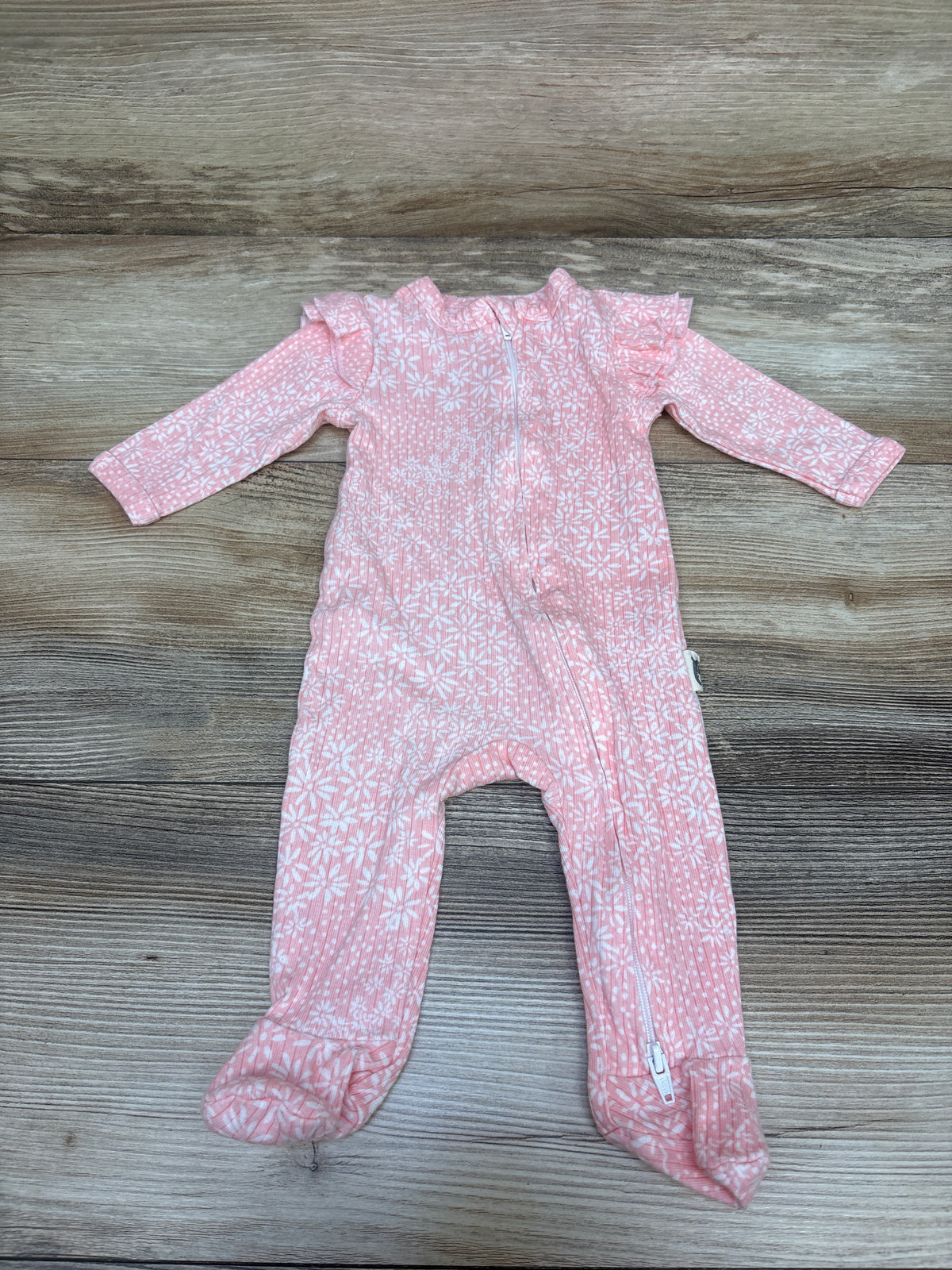 Rabbit + Bear Organic Ribbed Sleeper Pink sz 0-3m