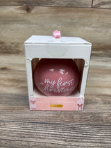 NEW Kate & Milo Ceramic Ball Ornament - My First Christmas 2026 Pink