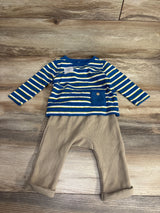 NEW Old Navy Striped Shirt & Waffle Knit Bottoms Blue sz 6-12m