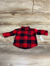 NEW Old Navy Buffalo Plaid Button Up Shirt Red sz 3-6m