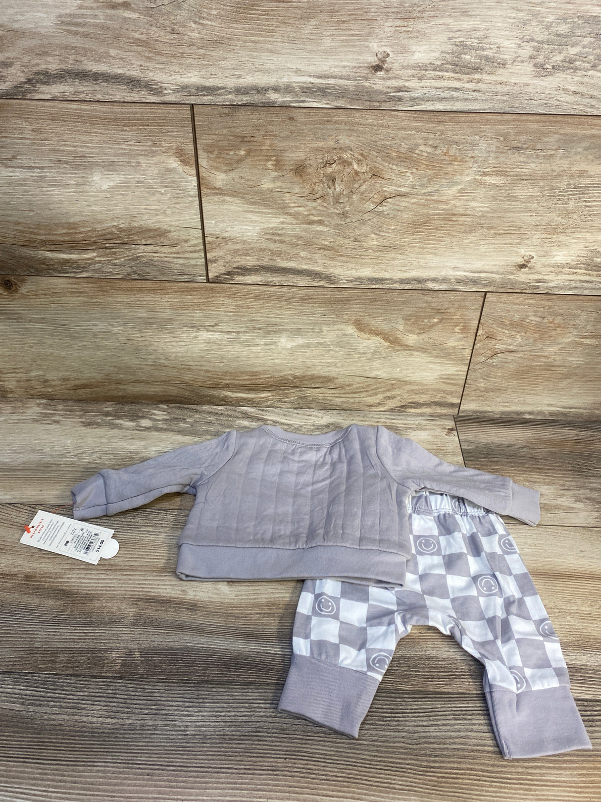 NEW Cat & Jack 2pc Happy When I'm With You Sweatshirt Set Grey sz Newborn