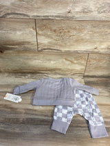 NEW Cat & Jack 2pc Happy When I'm With You Sweatshirt Set Grey sz Newborn