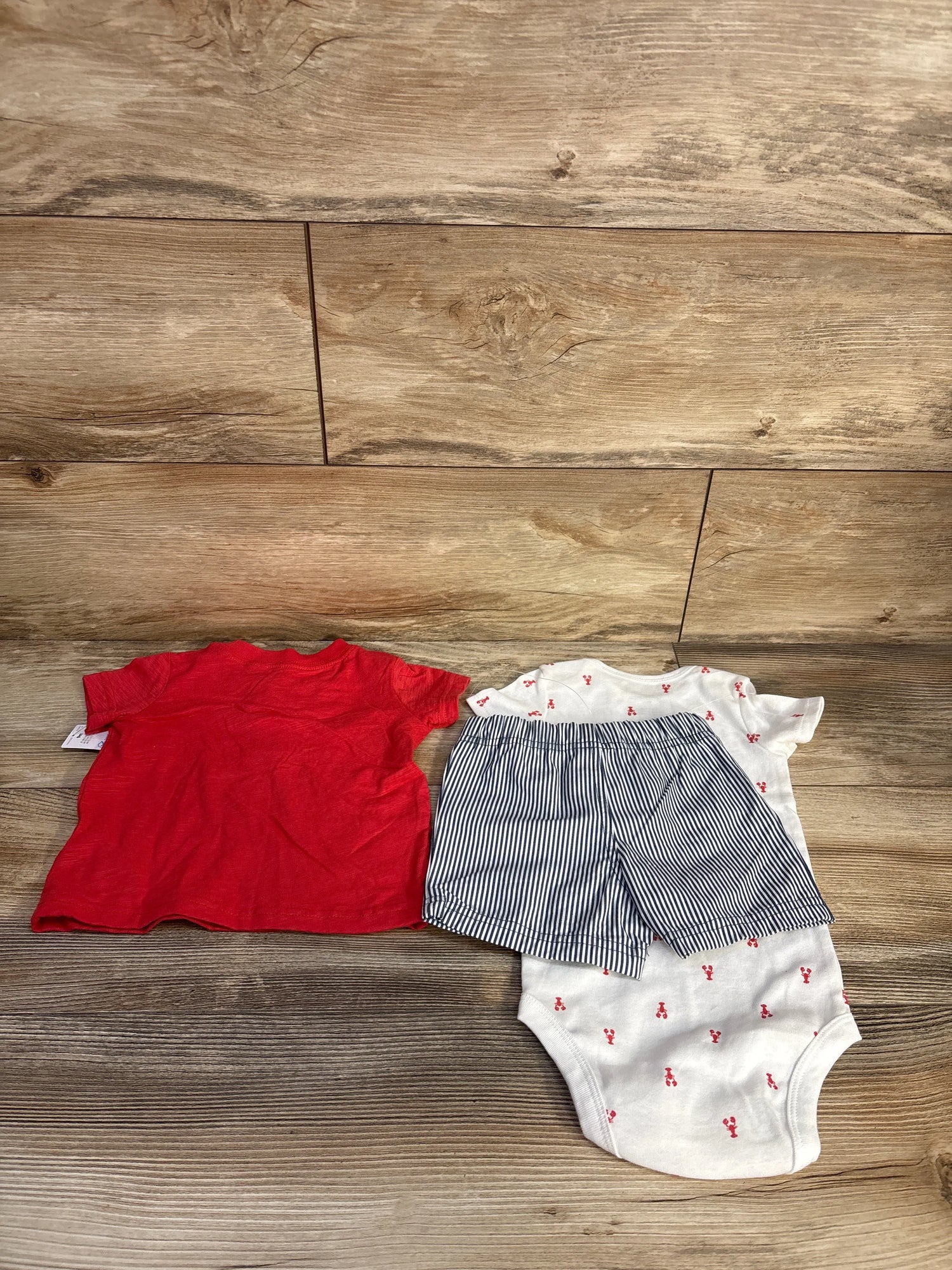 NEW Just One You 3pc Henley Shirt & Bottoms Set Red sz 9m