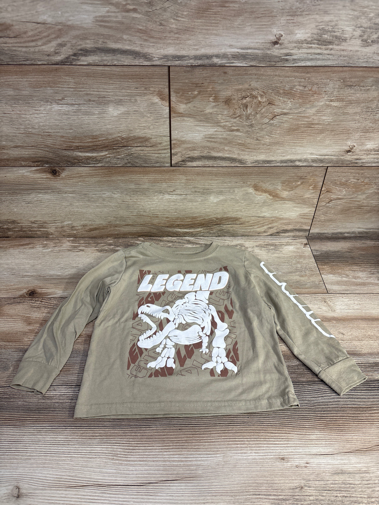 Ruff N Tuff Legend T- Rex Shirt Beige sz 4T