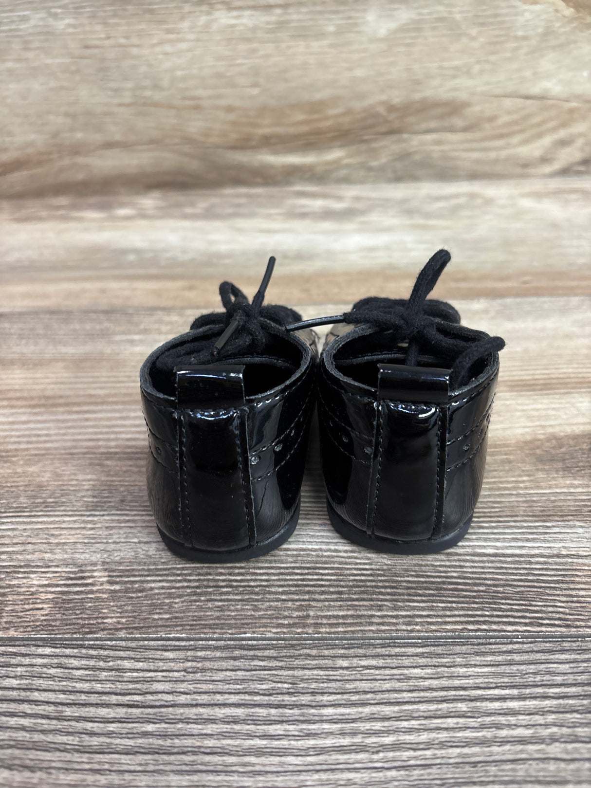 EliteGoogv PU Leather Round Toe First-Walkers Shoes Black sz 1/2c