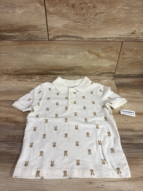 New white Me n Mommy To Be bunny print pique polo shirt for toddlers