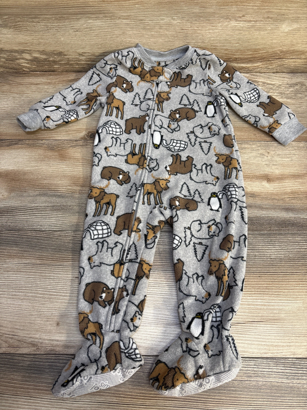 Simple Joys Animal Print Blanket Sleeper Grey sz 12m - Me n Mommy To Be
