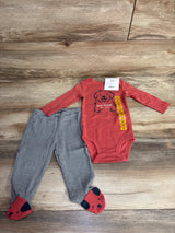 NEW Carter's 2pc My Best Friend Has Paws Bodysuit Set Red sz 6m