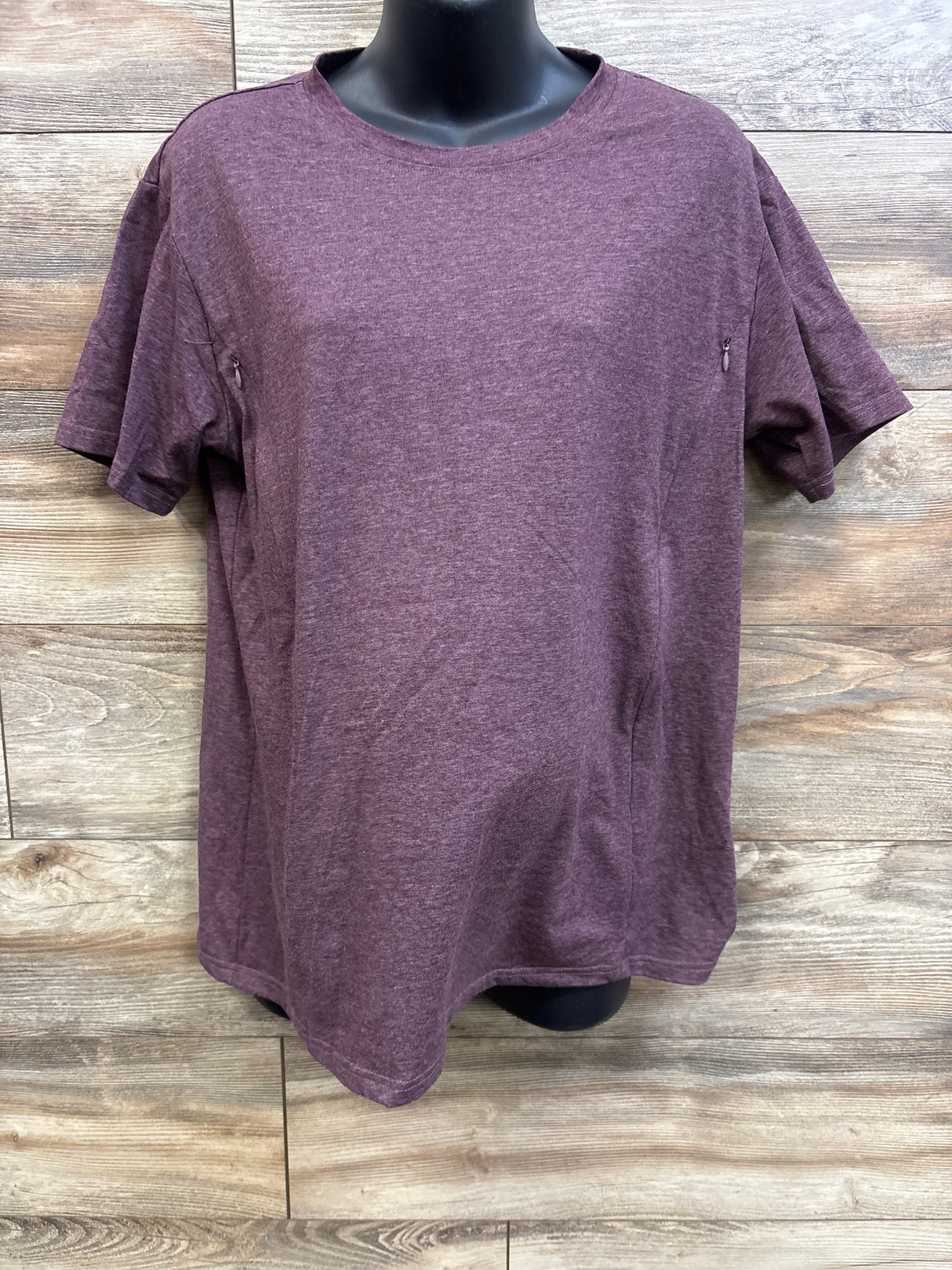 Ecavus Maternity Hidden Zipper Nursing Shirt Purple sz Large