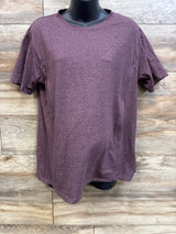 Ecavus Maternity Hidden Zipper Nursing Shirt Purple sz Large