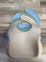 NEW PandaEar 3pk Silicone Baby Bibs with Catch Pocket