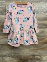 Bluey Long Sleeve Peplum Shirt Dress Pink sz 4T