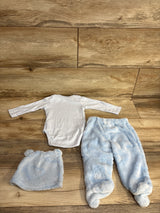 Mini Hop 3pc Daddy's Bestie Bodysuit Set Light Blue sz 9m