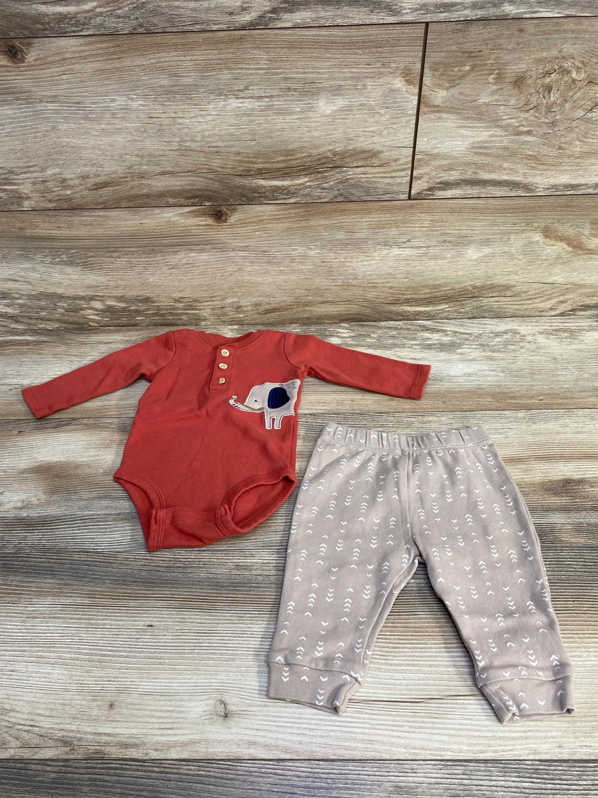 Pekkle 2pc Henley Bodysuit & Pants sz 6m
