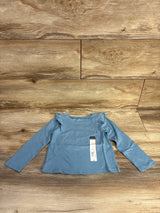 NEW Okie Dokie Ruffle Long Sleeve T-Shirt Western Blue sz 2T
