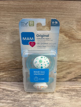 NEW MAM Original 2pk Pacifiers, Blue 6-16m