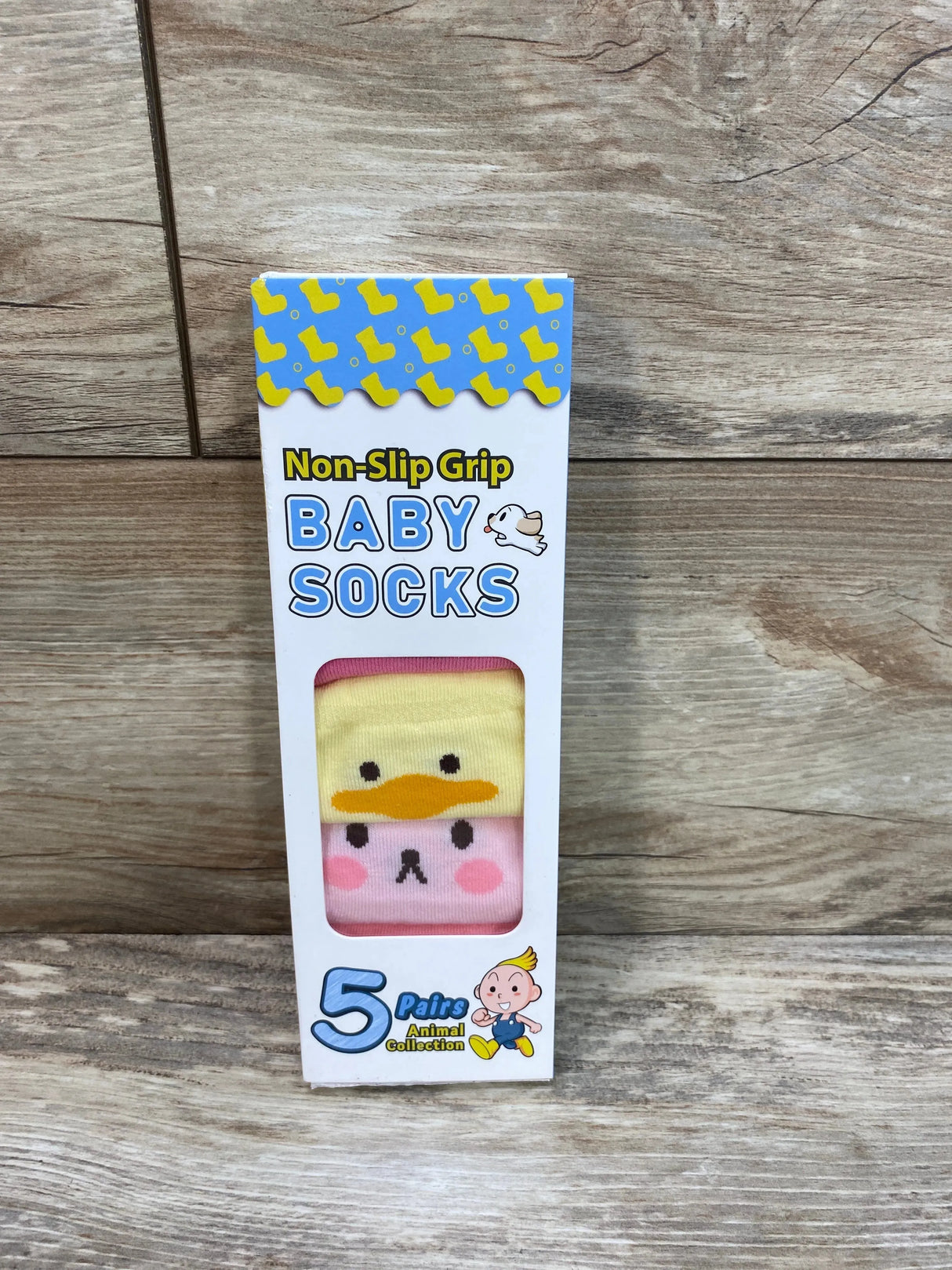 NEW Baby Non Slip Socks 5Pk Animal Collection Sz XS 0-6m