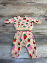 Old Navy 2pc Strawberry Print Sweatshirt Set Orange sz 0-3m