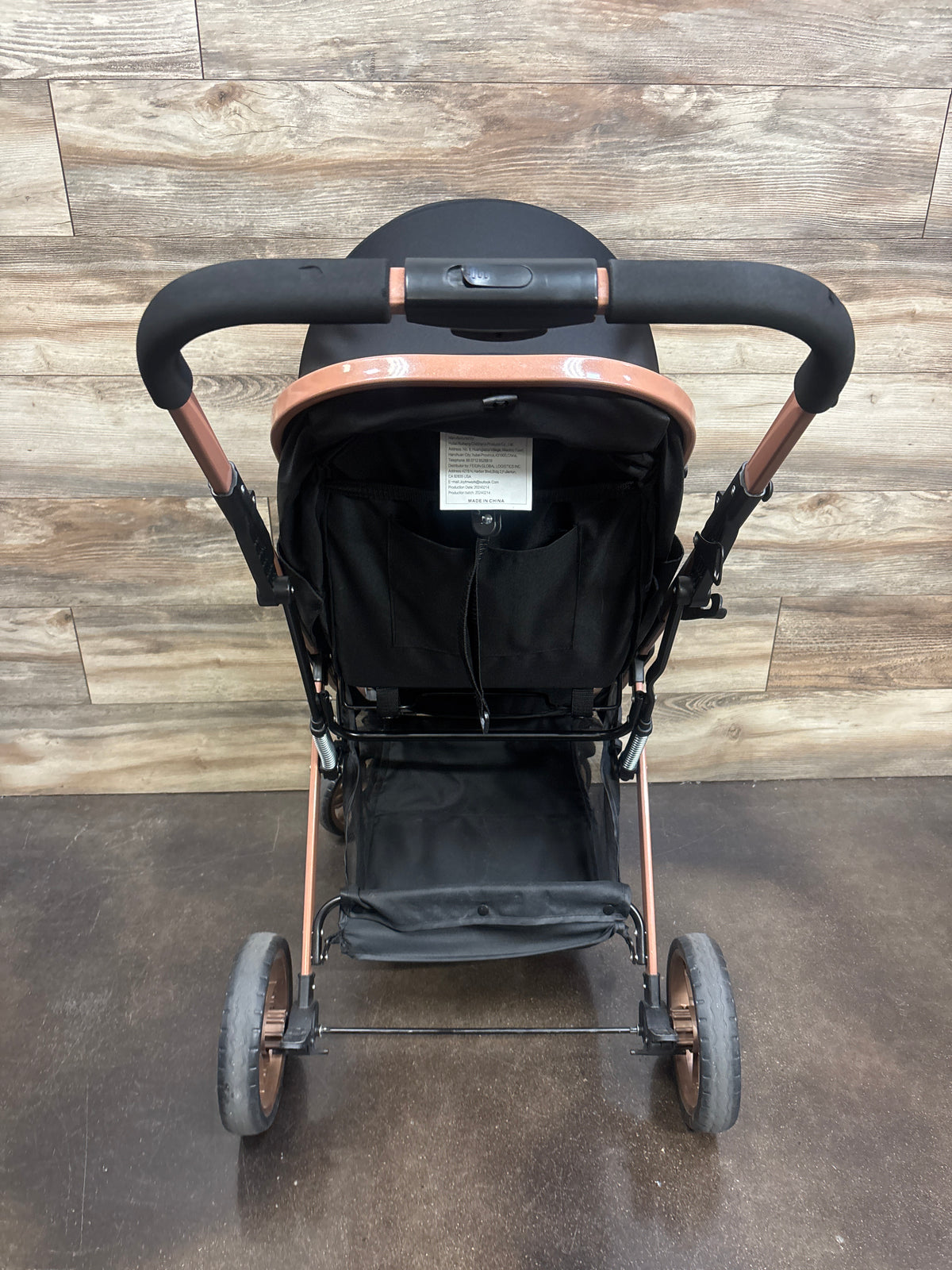 PEARLOVE 2-in-1 Foldable Stroller Pushchair with Adjustable Canopy - Black