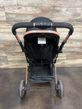 PEARLOVE 2-in-1 Foldable Stroller Pushchair with Adjustable Canopy - Black