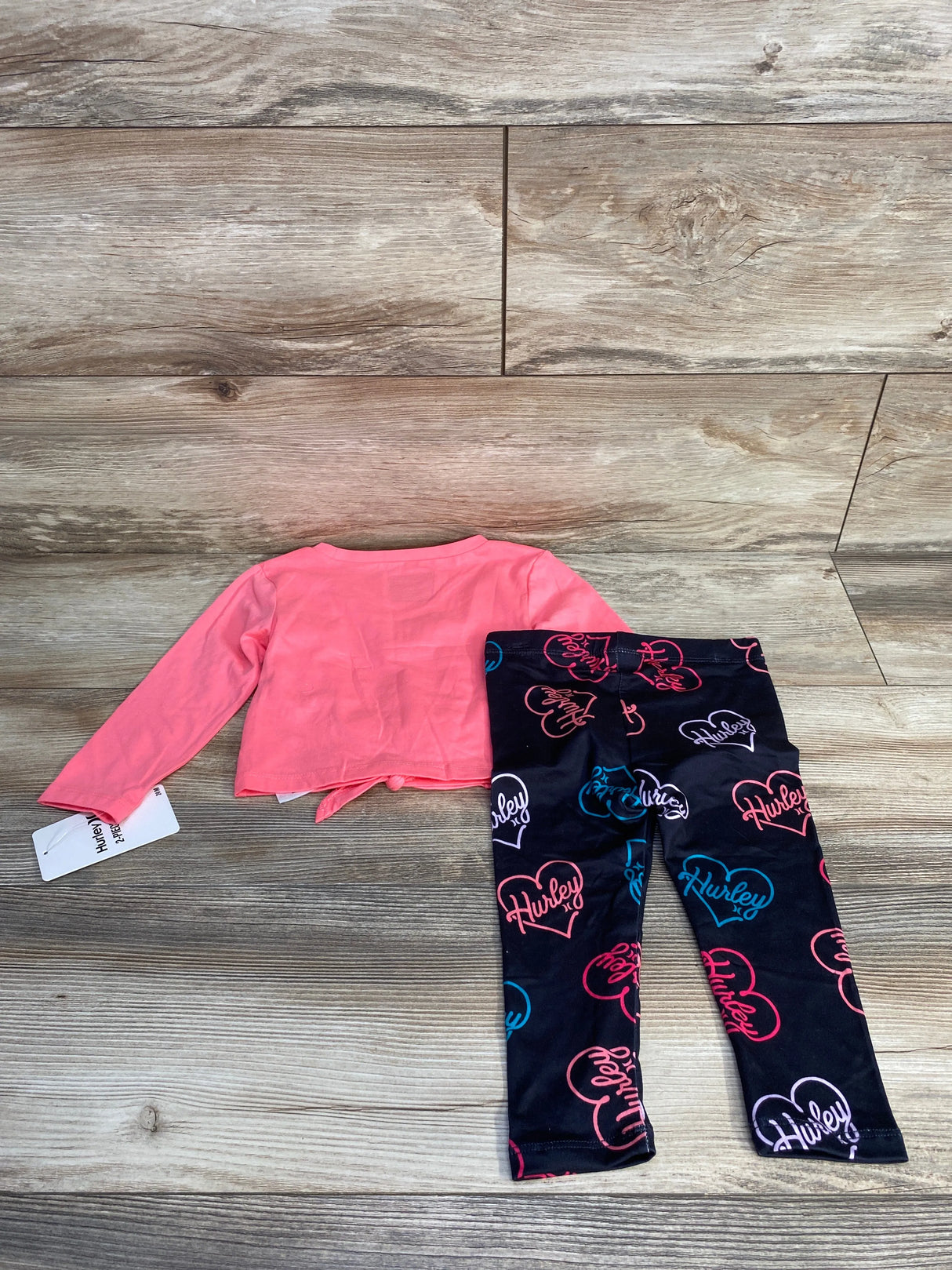 NEW Hurley 2pc Shirt & Leggings Pink sz 24m