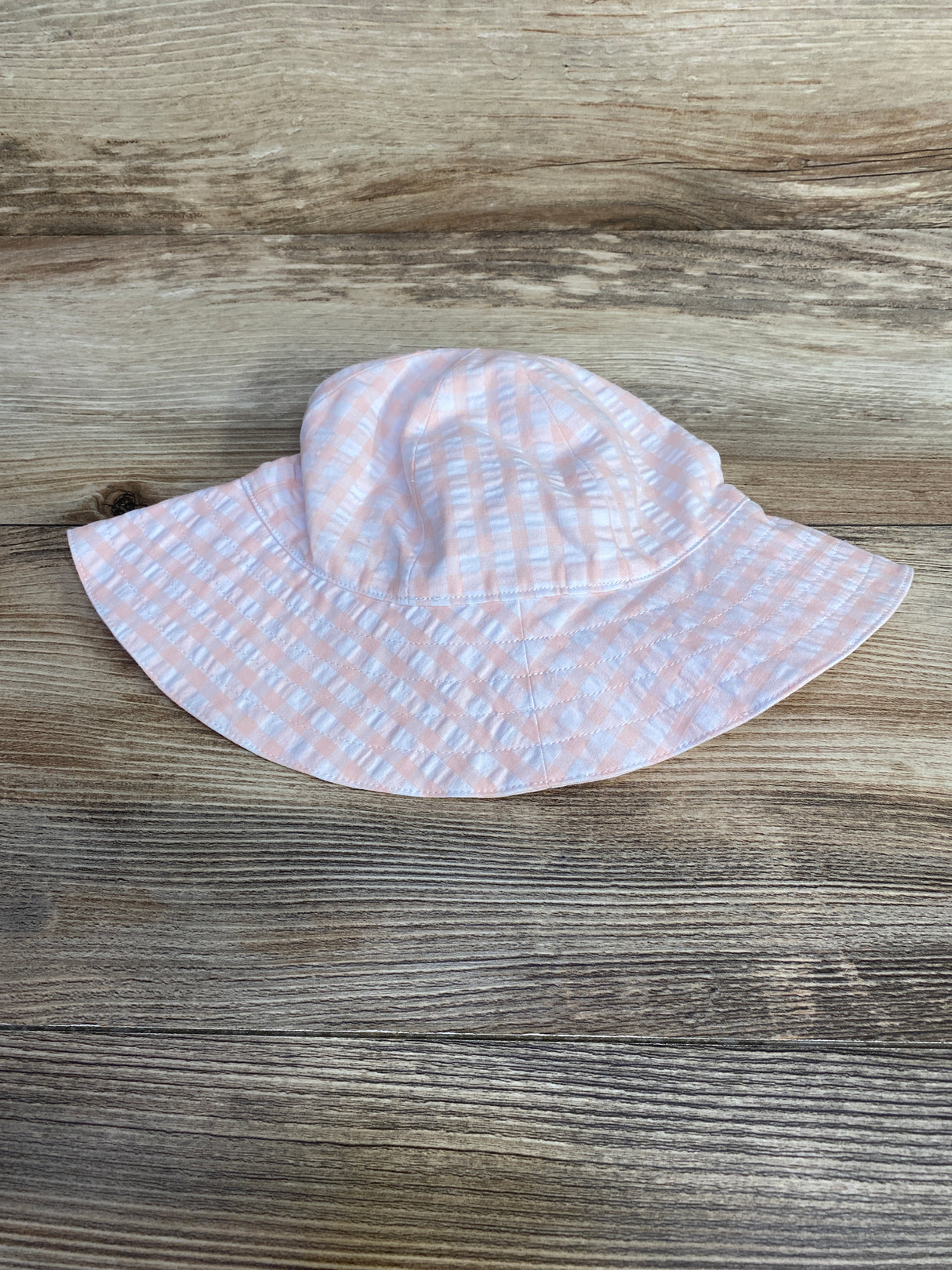 Janie & Jack Pink Gingham Seersucker Bucket Hat