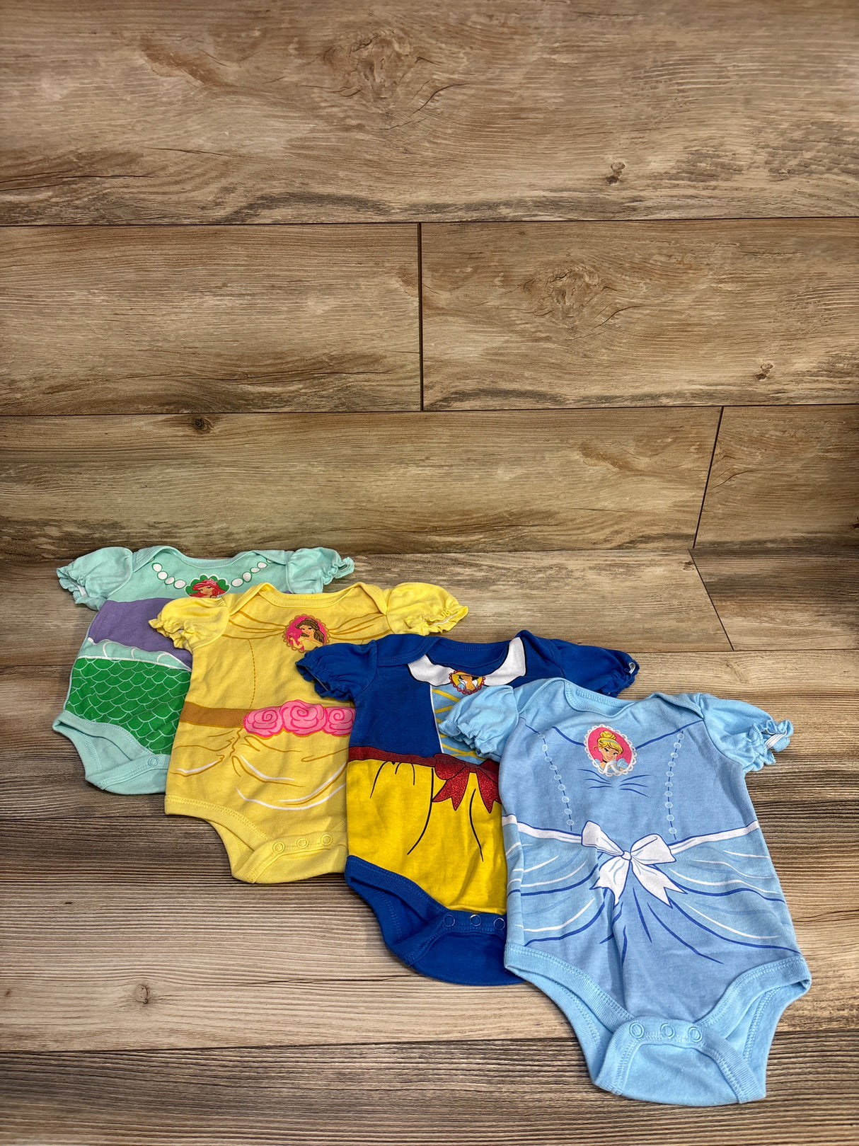 Disney Baby 4pk Princess Bodysuits Blue sz 3-6m