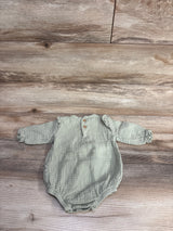 Rabbit + Bear Gauze Smocked Shortie Romper Sage sz 0-3m