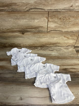 Gerber 5pk Side-Snap Short Sleeve Shirts White sz 0-3m