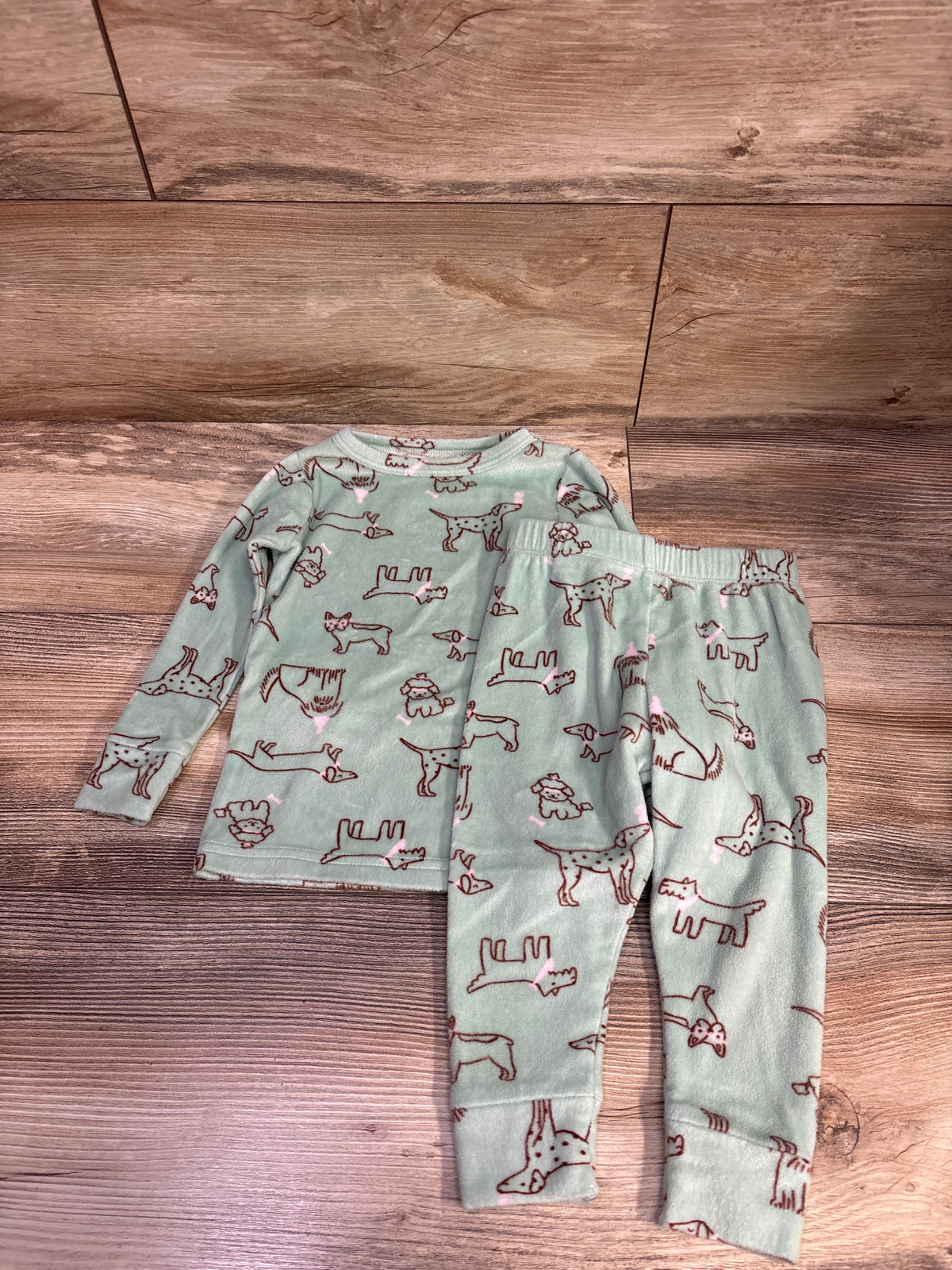 Cat & Jack 2pc Velour Pajama Set Green sz 18m