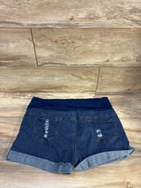 Shein Maternity Full Panel Denim Shorts Blue sz Large