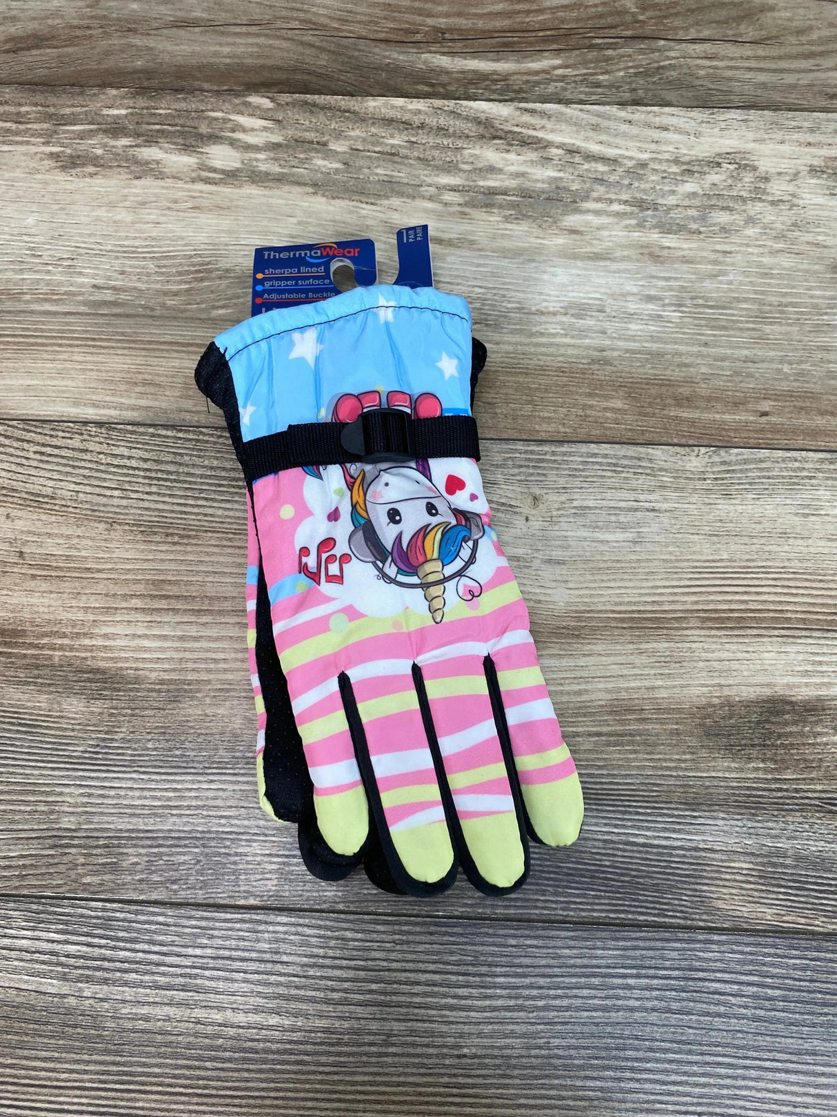 NEW ThermaWear Kid's Pink Unicorn Winter Ski Gloves