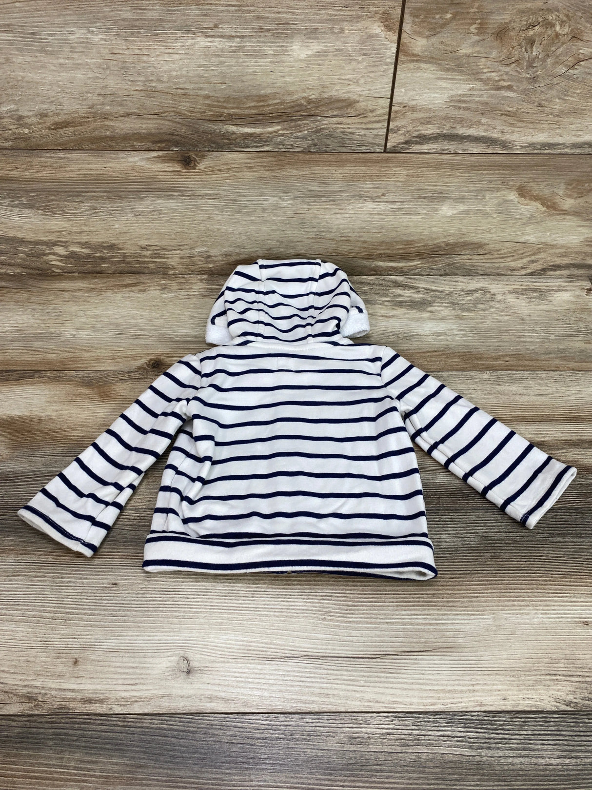 Baby Gap Striped Full Zip Hoodie White sz 12-18m