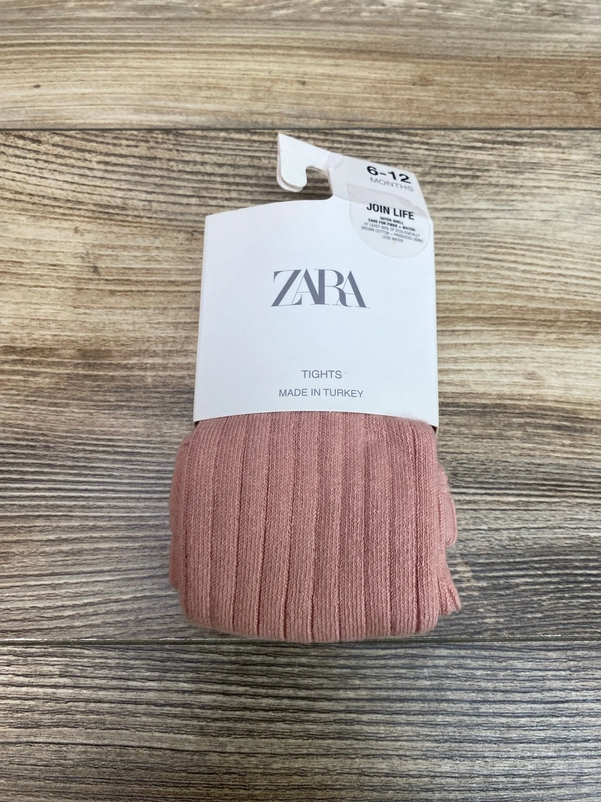 NEW Zara Ribbed Tights Pink Sz 6-12m