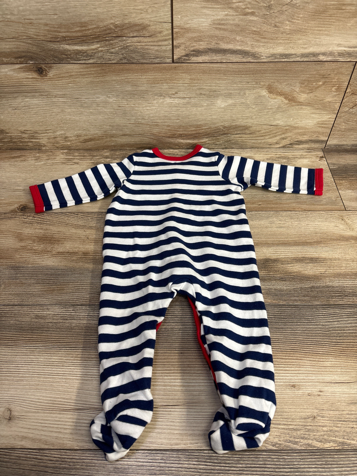 Little Me Striped Saylor Sleeper White sz 9m