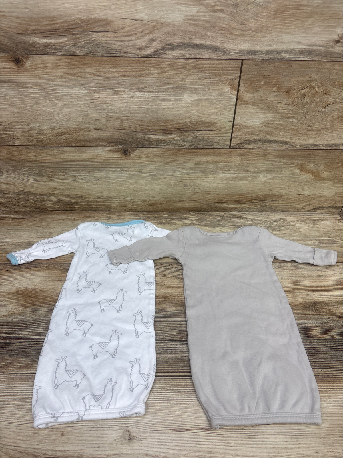 Touched By Nature 2pk Llama Sleep Gowns Beige sz Preemie