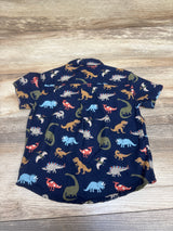 Children's Place Dinosaur Button Up Shirt Navy sz 12-18m