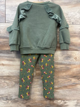 Blueberi Boulevard 2pc Pullover Sweatshirt & Pants Set Green sz 2T