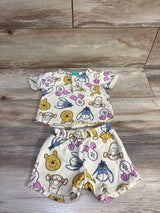 Disney Baby 2pc Winnie The Pooh Henley Shirt & Shorts Yellow sz 6-12m