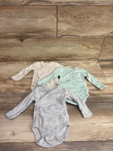 Butterblu 3pk Long Sleeve Kimono Bodysuits Tan sz Newborn