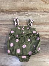 Okie Dokie Polka Dot Bubble Romper Green sz 6m