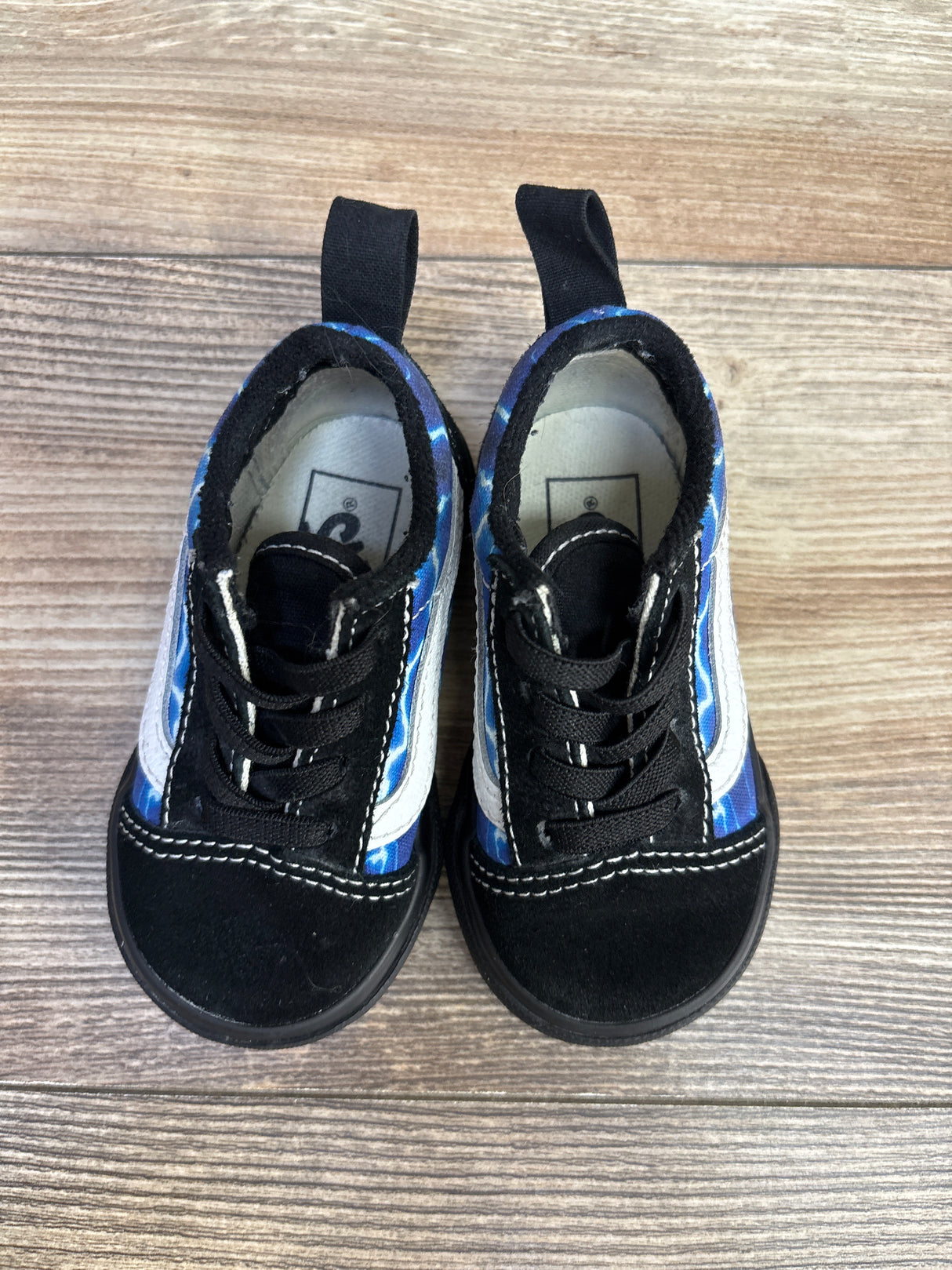 Vans Toddler Old Skool Blue Lightning Shoes sz 4.5c