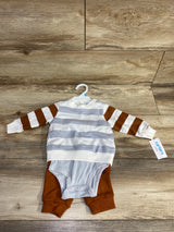 NEW Carter's 3pc Striped Sweatshirt Set Brown sz 6m