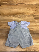 Bluey 2pc Shirt & Chambray Shortalls Set Blue sz 0/3m