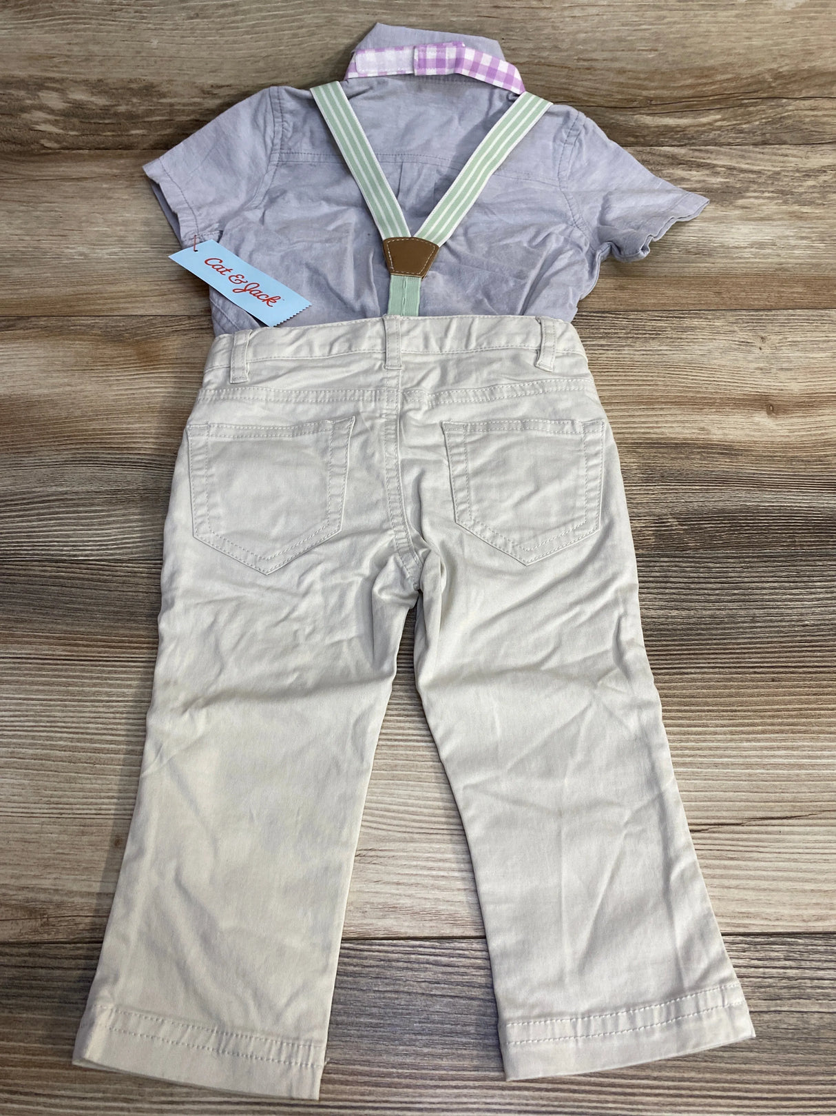NEW Cat & Jack 4pc Suspender Set Grey sz 12m - Me n Mommy To Be